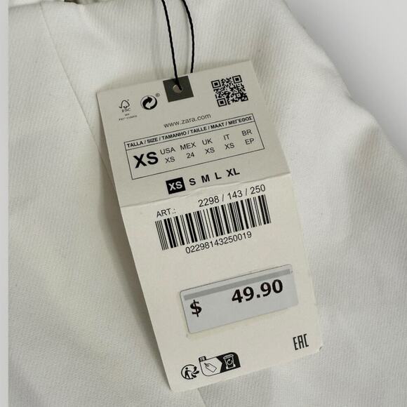 ZARA White Cutout Midi Dress - Size XS -New with Tags - Picture 4 of 6